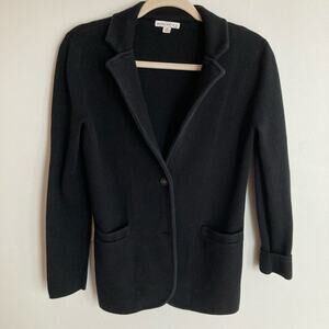 J. Crew Mercantile Womens Black Schoolboy Knit Sweater Blazer XS Career Minimal